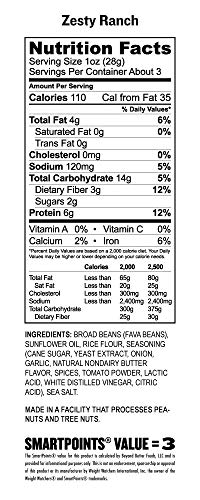 Bada Bean Bada Boom - Plant-Based Protein, Gluten Free, Vegan, Crunchy Roasted Broad (Fava) Bean Snacks, 100 Calories per Serving, Ranch, 3 oz, 6 Pack - Thumbnail 4