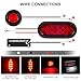 2PCS Steel Trailer Lights Boxes Housing Kit w/ 6 Inch Oval Red LED Tail Lights 2 Inch Round 4 LED RED Side Marker 6 LED License Plate Lighting, Grommets and Wire Pigtails Connectors Included