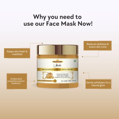 Image of Khadi Multani Mitti & Sandalwood Face Mask 100g | Pure,Natural & Ayurvedic | Gently Exfoliates & Even Outs for Glowing Skin | Removes Dirt & Impurities | All Skin Types | For Men & Women