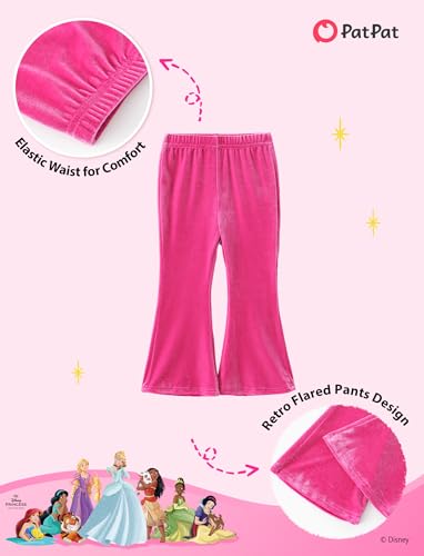 Image of Disney Frozen Princess Minnie Stitch Girl Clothes Long Sleeve Knot Front Sweatshirt Flare Pants Fall 2 Piece Outfit 2-9Y
