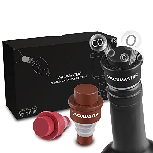 Vacuum Wine Stopper - Vacumaster Wine Accessories Wine Saver Wine Preserver Built-in Vacuum Pump Airtight Leak Proof Wine Lover Gift Keep Wine Fresh Taste Up to 10 Days Sealed Wine Stopper