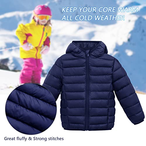 Happy Cherry Kids Lightweight Puffer Jacket Packable Bubble Coat Down Cotton Coats Zip Up Hooded Outwear3