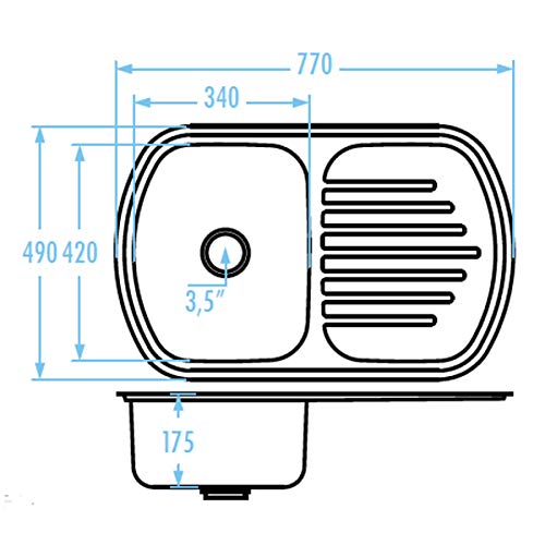 VBChome: Lavello da incasso destro con foro per
