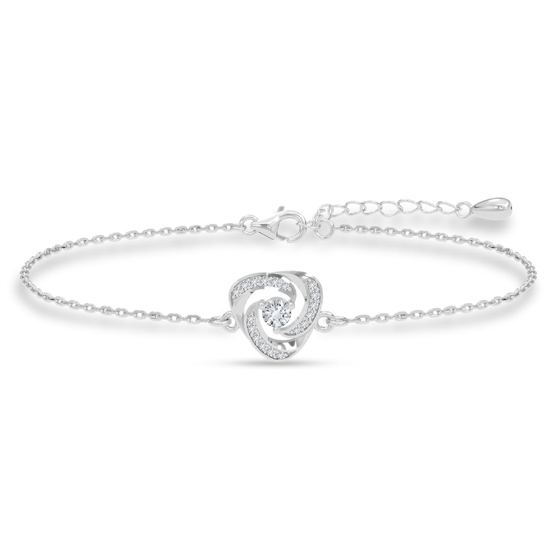 clara 925 Sterling Silver Bianca Solitaire Pendant Earrings Chain Bracelet Ring Jewellery Set for Women & Girls| Platinum Plated | Gift for her-picture-16