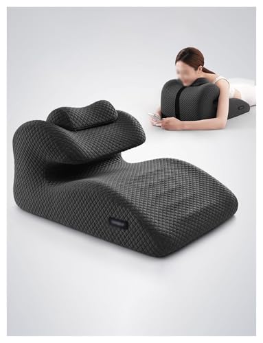 Genérico Almohada de Espuma viscoelástica en Forma de cuña, Lavable, for Leer Boca Abajo, Ideal for quienes Duermen Boca Abajo y for apoyar piernas y Rodillas.