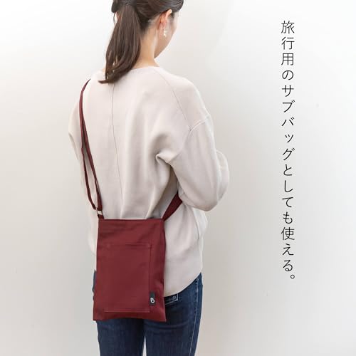 [BRILLIANT COLORS] スマホポーチ レディース ショルダー 斜めがけ 帆布 はんぷ キャンバス 縦型 布 日本製 サコッシュSサイズ (ワイン)