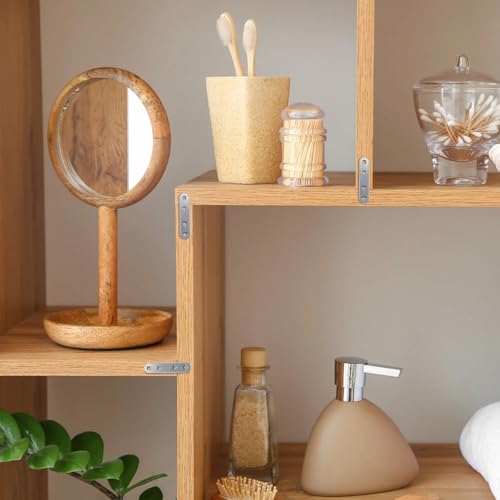 TINA.WIN 10 StüCk Edelstahl Flachverbinder Mit 40 Schrauben，Edelstahlwinkel，Flachwinkelwinkel， FüR Befestigung Schreibtisch，HolzmöBeln，Menyiyds，MöBel，SchräNke（Silbrig）