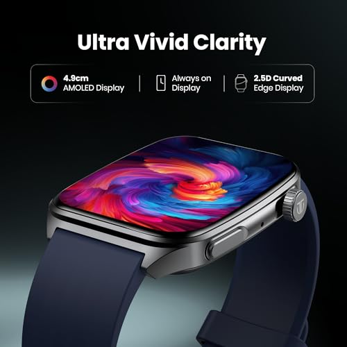 Titan Smart 4.0 Smartwatch with 1.93” AMOLED Display, Infinite AI Watch Faces, AI Voice assistant, Smart Hydration, Multiple Menu Styles, QR Hub​, 100+ Multisports, BT Calling, HRM, SpO2, Games - Blue view 2