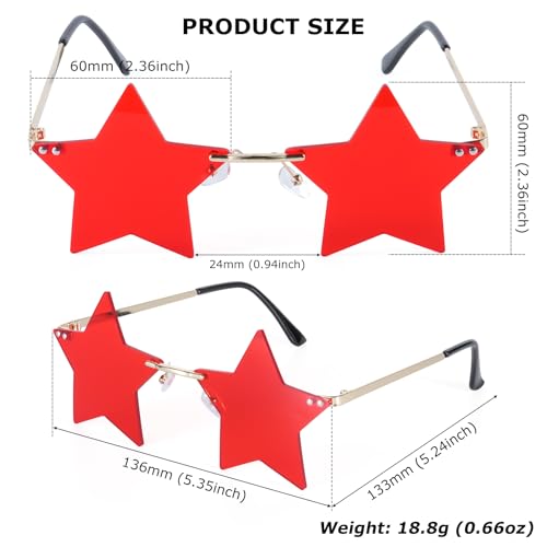 Rimless Star Sunglasses Colorful Sunglass for Women Pentagram Sunglasses Halloween Party Favor Star Glasses3