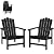 ACUEL Stackable HDPE Adirondack Chairs Set of 2 – Durable, Weather-Resistant Outdoor Patio Seating, Low Maintenance Poly Lumber Chairs for Porch, Deck, Garden, Fire Pit (Black)