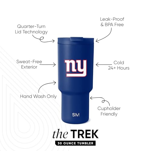 Image of Simple Modern Officially Licensed NFL 30oz Tumbler with Flip Lid and Straws | Football Insulated Stainless Steel Cup | Gifts for Men Women | Trek Collection