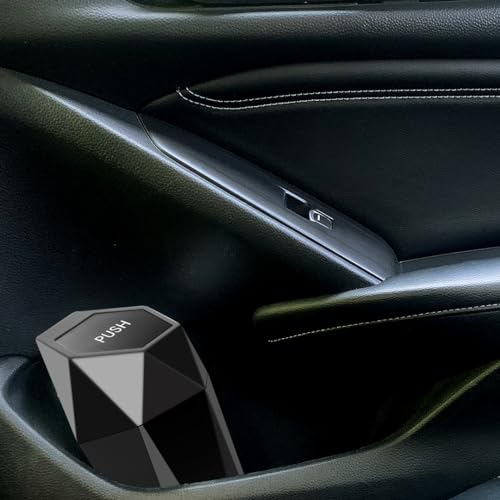 Image of Ginsco Car Trash Can with Lid, Cup Holder Garbage Can for Car, Garbage Bin Cars Accessories for Interior, Leakproof Small Trash Bin, Mini Trash Can for Cars, Home, Bedroom, Office(Black)