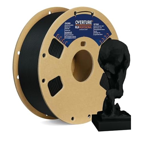 OVERTURE PLA Plus (PLA+) Filament Imprimante 3D 1.75mm, TÃ©nacitÃ© PLA professionnelle, PLA Pro Filament 1kg (2.2lbs), PrÃ©cision Dimensionnelle +/- 0,02mm (Noir)