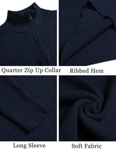 Image of DENIMHOLIC Men High Neck Zipper Full Sleeve Cotton Knitted Winter Sweater for man