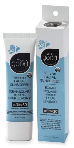 All Good Facial Mineral Sunscreen Lotion Spf 30 | Daily Moisturizer, Nourishing Botanicals, Hyaluronic Acid, Green Tea, Aloe, Calendula, Raspberry Seed Oil | Free From Nasty Chemicals (1.7Oz)(2-Pack) #TOP6