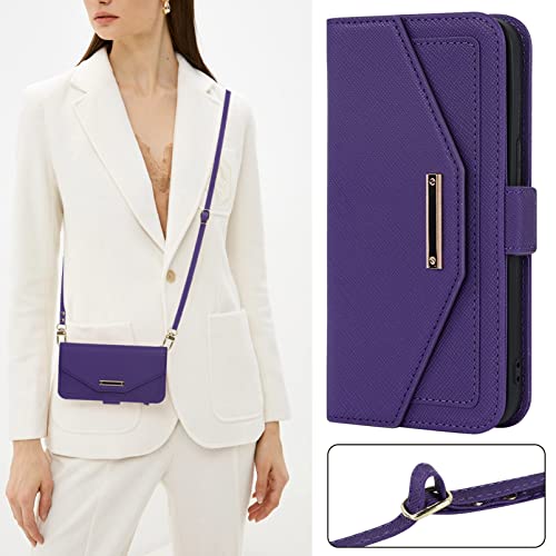 Jaorty Crossbody Wallet for iPhone 13 Pro Case with Strap,6.1",Purple by Jaorty - Used condition - Image 4