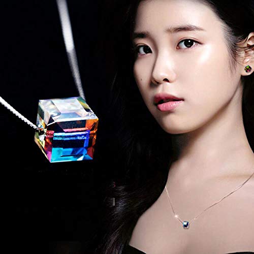Collier pendentif argent Aurora cristal d'Autriche bijoux de clavicule - 6