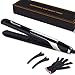 Produktbild Haarglätter, Glätteisen Haarglätter und Turmalin Keramik Twist Haarglätter, Doppelspannung, Lcd-Display, einstellbare Temperatur (schwarz)