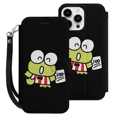 けろけろけろっぴ iPhone15 Pro Max用ケース 手帳型 財布型 スマホケース カード収納 PUレザー おしゃれ アイフォン15 Pro Max用ケース 全面保護 マグネット式 耐衝撃 脱着簡単