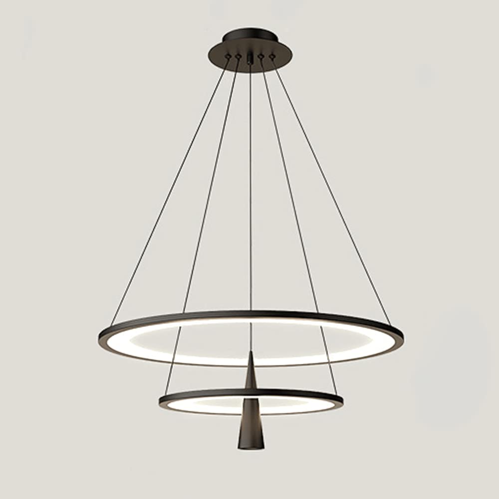 Suspension en aluminium noir LED pour illuminer l'îlot de cuisine
