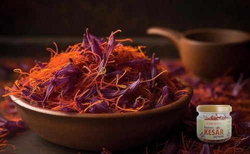 Image of Carousel Saffron Original 3 Gram - Pure Kashmiri Mongra Kesar | A-Grade Fresh Saffron for Cooking, Food & Pooja Use (3gm)