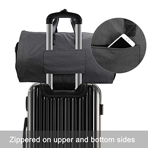 IVESIGN 2 in 1 Carry-on Travel Garment Bag Convertible Suit Duffle Bag with Shoulder Strap and Shoes Compartment Weekender Bag for Men Women