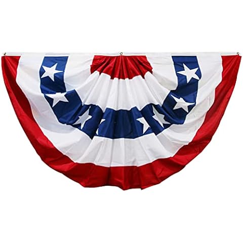 USA American Flag Fan Bunting 1.5 x 3 Feet Outdoor US Flag Decor Bunting Flag Bunting American Flag Porch Bunting American Flag Swag Bunting Cover