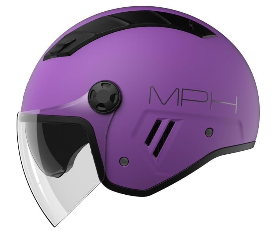 CASCO JET DEMIJET MPH AIRE VIOLA PURPLE OPACO ECE 22.06 TAGLIA M