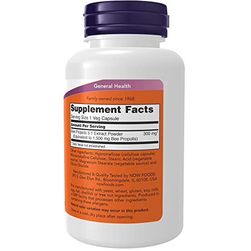 NOW Foods Supplements, Propolis 1,500 mg with 5:1 Concentrate, Natural Bee Product, 100 Veg Capsules - Image 3