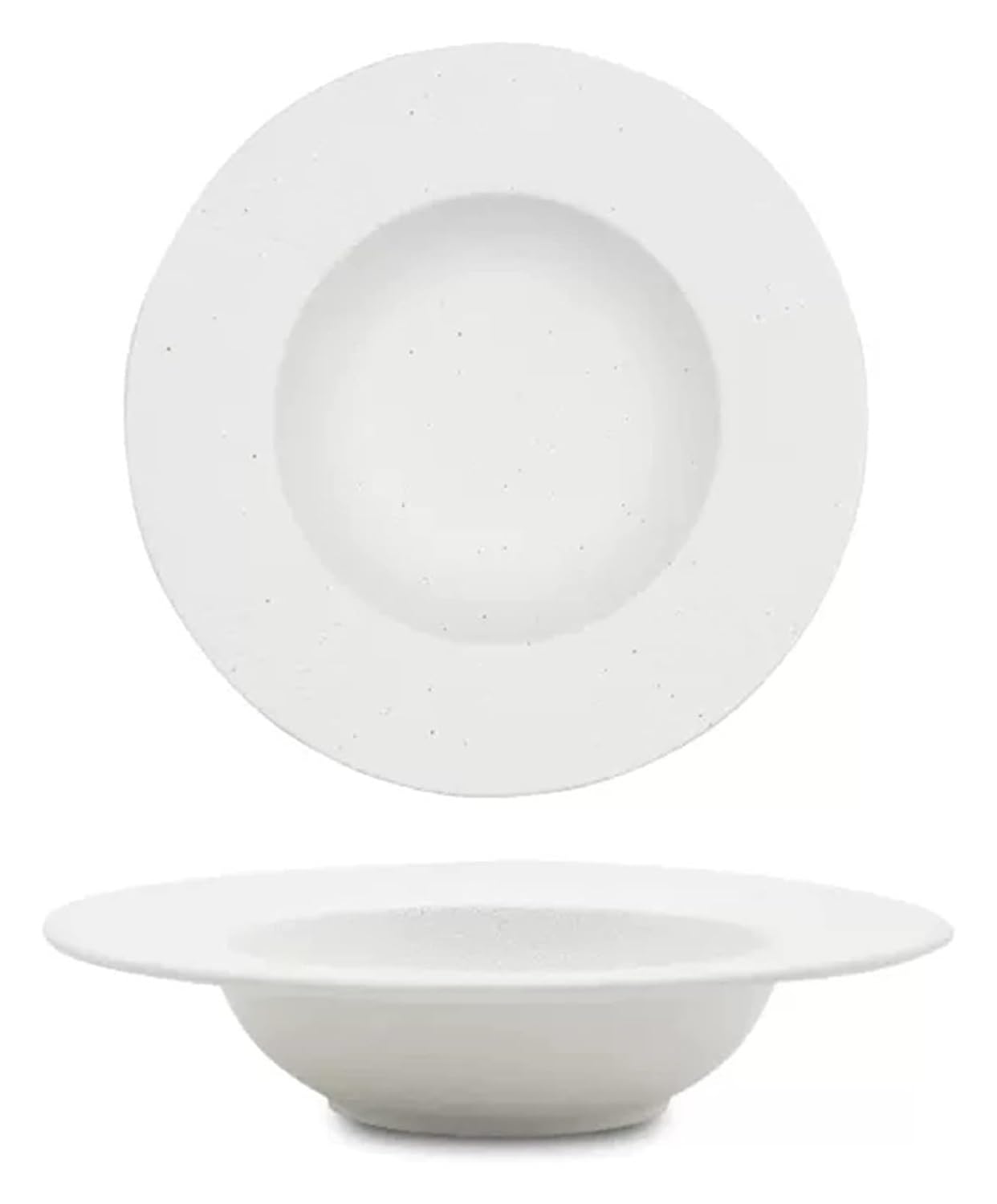 KUKUUU 10" Bowls Soup Bowls for Kitchen Porcelain Pasta Bowl(White)