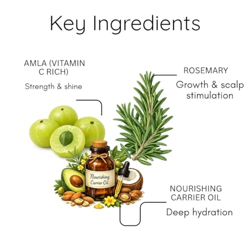 Image of Khadi Utkrisht Amla & Rosemary Hair Oil for Hair Growth & Hair Fall Control | Natural Herbal Oil for Strong, Thick & Healthy Hair | Suitable For All Hair Types - 200ML