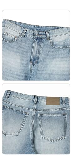 Men's High Street Washed Jeans Straight Loose Casual Pants2