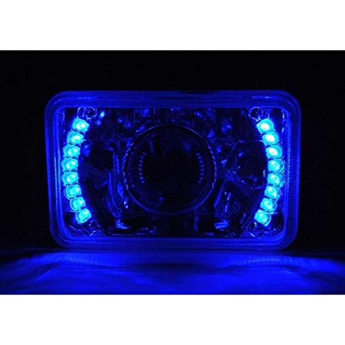 Octane Lighting 4X6" Blue Led Halo Projector Halogen Headlight Headlamp Bulbs Crystal Clear #TOP9