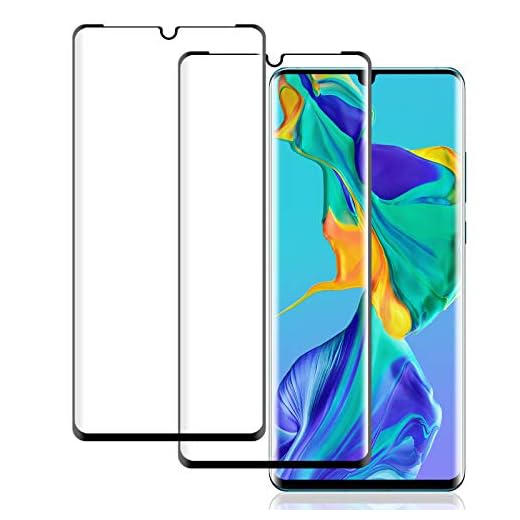 [2 pièces] Verre Trempé pour Huawei P30 Pro, Haute Qualité 3D Incurvé Couverture Complète, Dureté 9H, Sans Bulles, Film Protection d'Écran pour Huawei P30 Pro