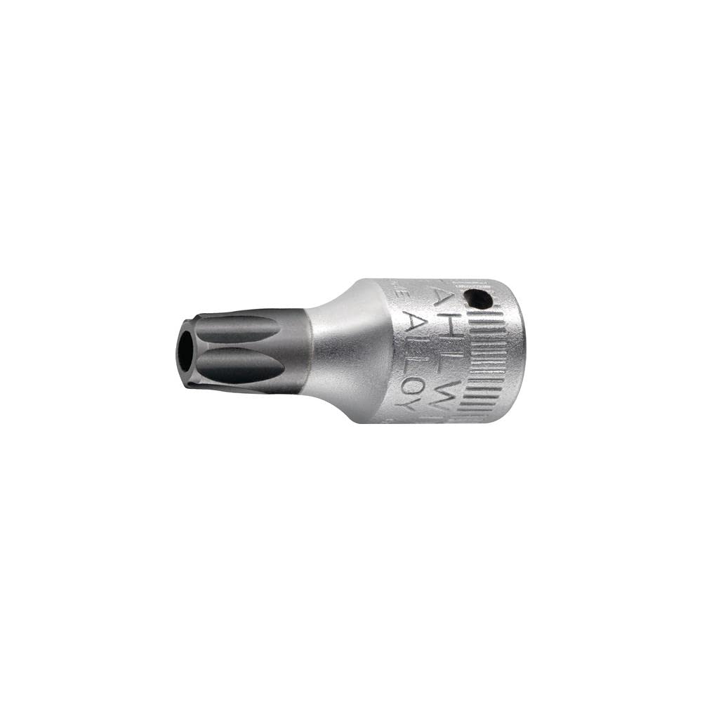 Stahlwille 01351030 1/4-Inch (6.3 mm) Screwdriver Socket with Hollow Point, Made of Chrome Alloy Steel, Chrome-Plated for Corrosion Resistance, Strong & Precise, for Inside TORX Screws, Size T30