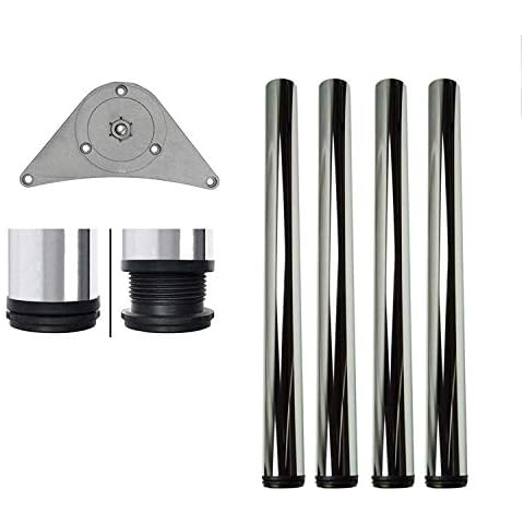 4X The Shopfitting Shop Cabinet Legs Kitchen Feet Worktop/Unit/Breakfast Bar/Desk Table Legs Furniture Legs - Chrome Metal - Adjustable Height (820mm / 82cm) Cover