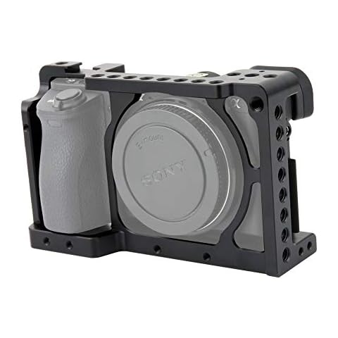 NICEYRIG Aluminum Camera Cage for Sony A6100 A6400 A6300 A6000 NEX7 with 1/4" Thread and Cold Shoe Cover