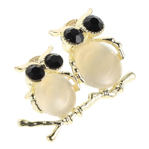 Broche hibou strass et or le raffinement d'un bijou retro
