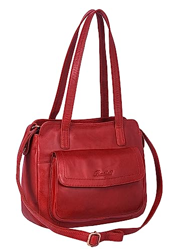 Benthill Sacs à main Femme en cuir | Sac à poignée avec bandoulière | Vintage en cuir véritable Femme Sac | Sac à bandoulière, Color:Rouge