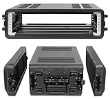 Diandian 2U Rack Case Shallow 12' Depth, 19' Rackmount Flight Case, Watertight Dust-Proof, Shock Mount for Amplifier, Pro Audio, DJ Mixer, Effects with Microphone Compartments