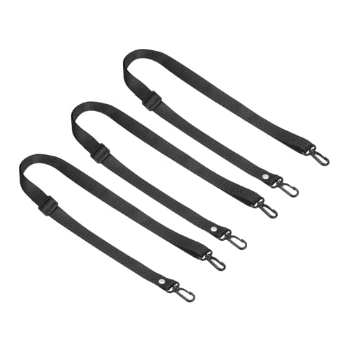 Image of PATIKIL 125cm x 2cm Replacement Shoulder Strap, 3 Pack Adjustable Swivel Clips Hook Buckle Slide Crossbody Bag Belt for Water Bottle Carrier Sling Bag, Black