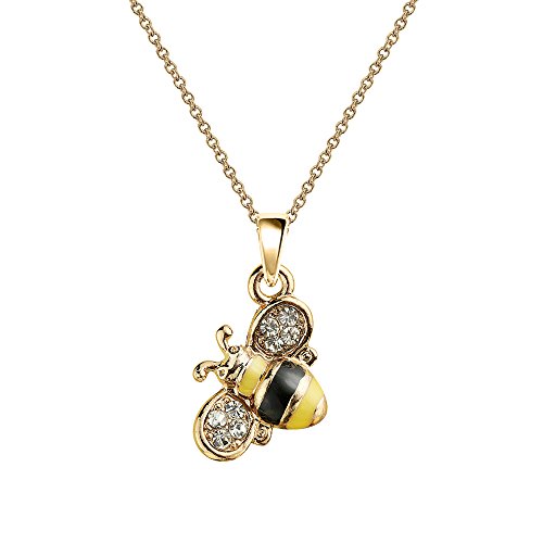 NC063 Tiny Yellow Honey Bee Charm Pendant Necklace for women gift