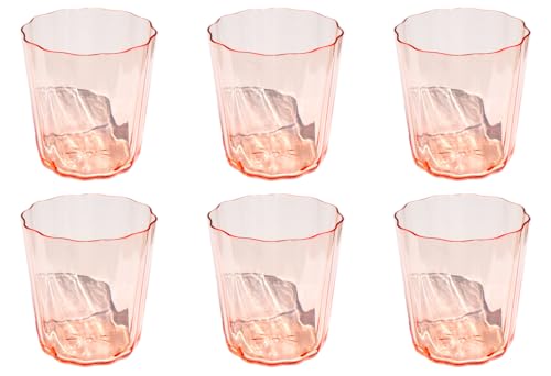 Set de 6 vasos acrílicos rosas Simple Scallop 16 oz miniatura 2