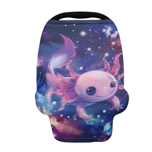 Image of Axolotl Car Seat Covers for Babies, Galaxy Nursing Cover for Baby Infant,Carseat Canopy,Soft Breastfeeding Cove Baby Nursing Cover Easy to Install