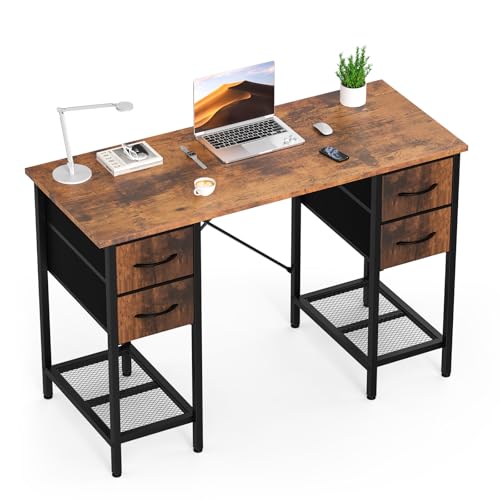 DUMOS Computer Desk 47 Inch with 4 Drawers Home Office...