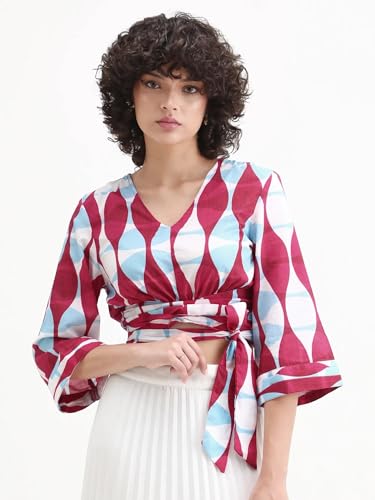 Image of RAREISM Regular FIT Geometric Print TOP