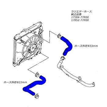 Amazon | JB64 ジムニー シリコン ラジエターホース レッド