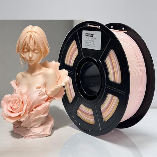 Image of PLA Filament 1.75mm, Soft Skin Beige, Light Skin Tone PLA 3D Printer Filament, Nude Beige Filament for Anime Figures, Sculptures and Miniatures, 1kg