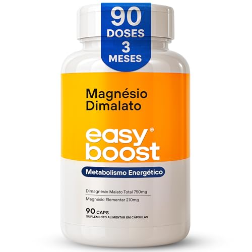 Magnésio Dimalato 100% Easy Boost 750mg magnesio por cápsula - total de 90 Cápsulas