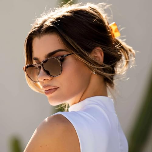 Image of WearMe Pro Round Polarized Sunglasses for Women - UV400 Protection, Lightweight Frame, Vintage Retro Style